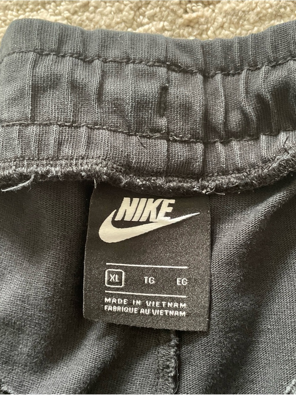 Nike Sportswear 7/8 Cropped Sweatpants Black Womens XL Athleisure 100% Cotton - Picture 6 of 8